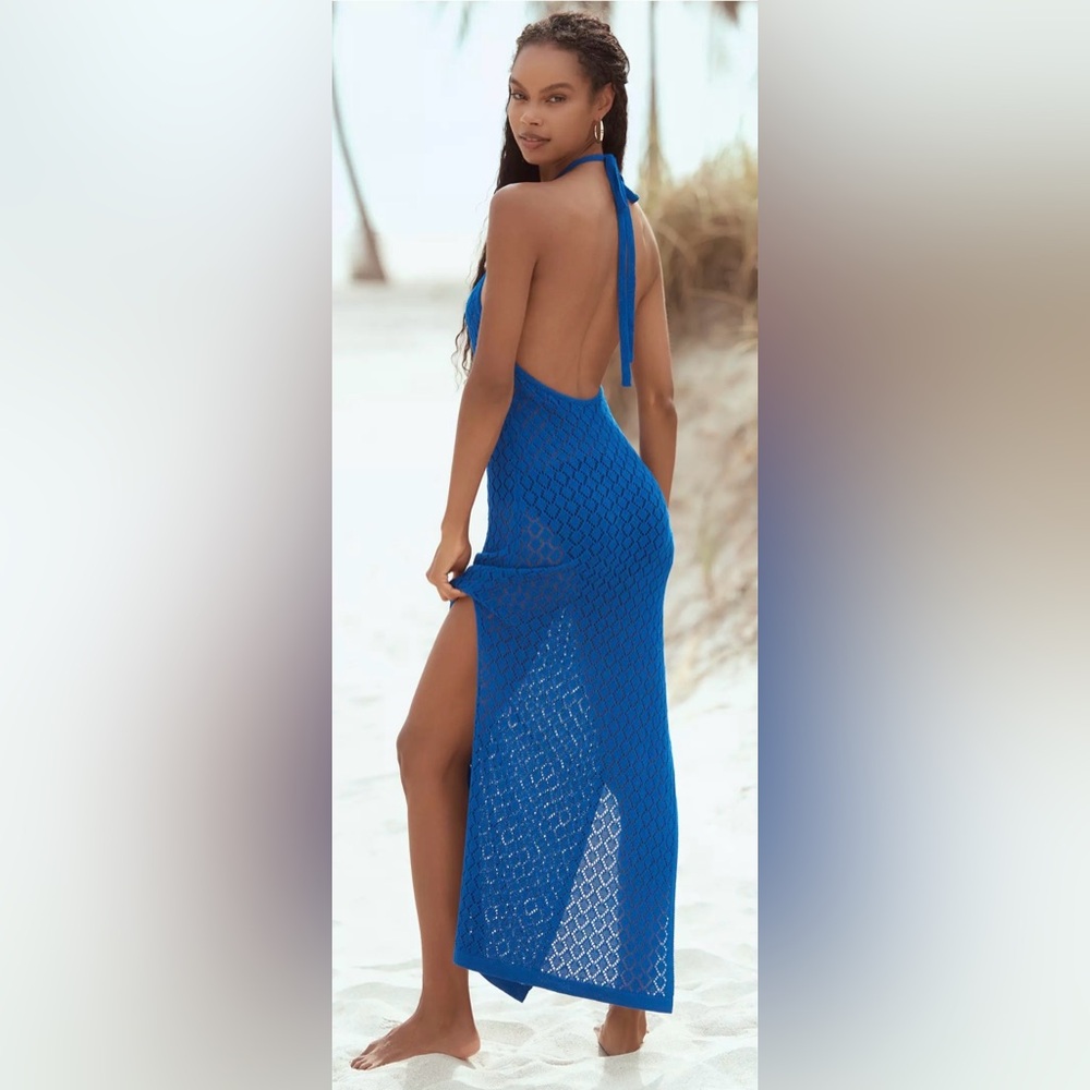 Sunday in Brooklyn Blue Crochet Swim Cover-Up